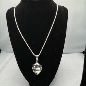 White Buffalo Silver Pendant Necklace